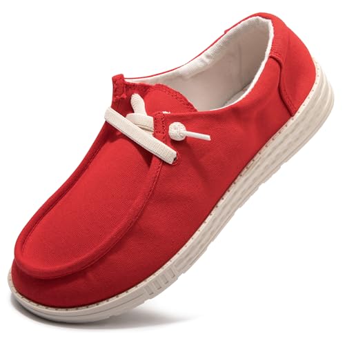 Image of Women's Canvas Slip On Loafers Fashion Outdoor Casual Flat Sneakers | Durable Breathable Canvas, Layered Lightweight Cushion Sole, Lace-Free Slip-On Design For Versatile Daily Style