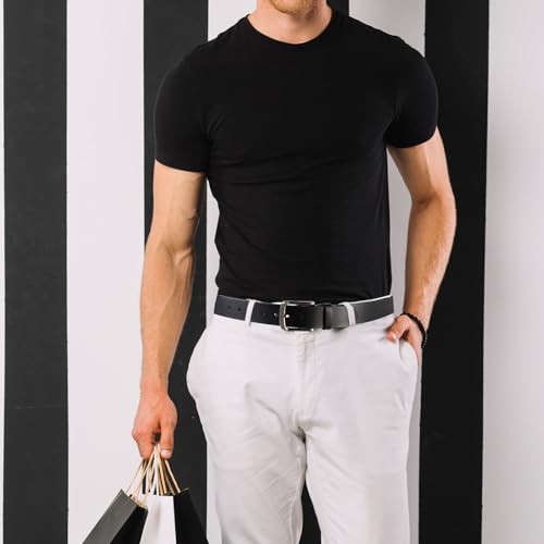 Men's Heavy Duty Work Belt, Handmade Casual Belt for Jeans, Durable Genuine Leather Belts3