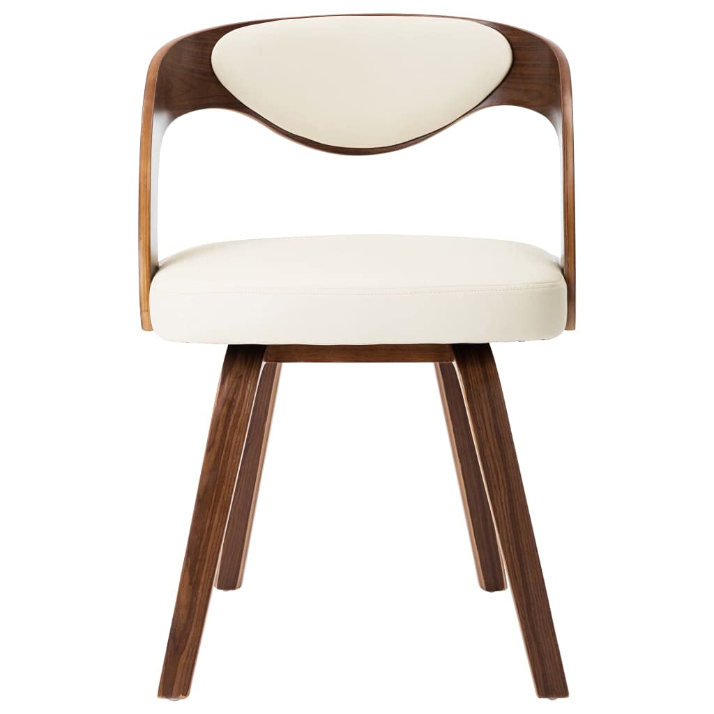 Juego de 2 sillas de comedor de madera curvada y piel sintética, con acolchado suave, marco de madera resistente, soporta hasta 110 kg por asiento, elegante y atemporal