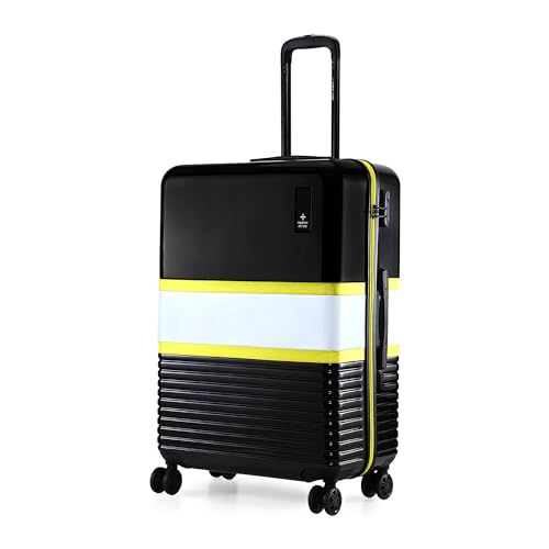 Image of Nasher Miles Mexico Hard-Sided Polycarbonate 8 Wheels Double Spinner Check-in Luggage Black and Grey 28 inch |75cm Trolley Bag,Large