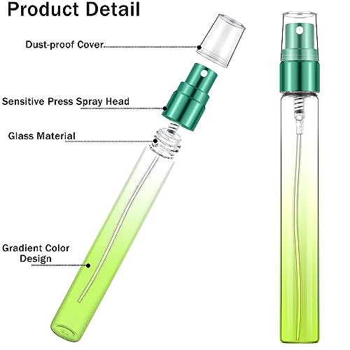 Zhehao 36 Pieces Mini Perfume Spray Bottles 10 ml Colorful Glass Fine Mist Refillable Spray Empty Bottles Perfume Atomizer Small Sample Containers for Travel Essential Oils Cleaning3