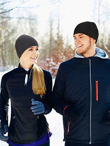 3 Pieces Winter Warm Skull Cap Soft Polar Fleece Beanie Hat Thick Windproof Watch Cap Skiing Outdoor Cap For Men Women (Royal Blue, Black, Gray, One Size) #TOP3