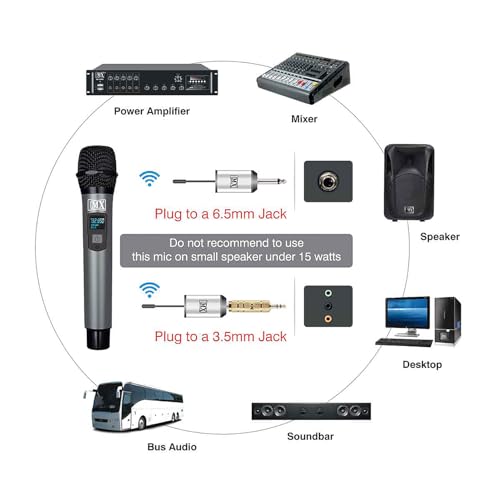 Image of MX Wireless Microphone for Singing Professional UHF Metal Handheld Dynamic Mic System with Receiver for PC Amplifier YouTube Karaoke Speaker PartySpeech
