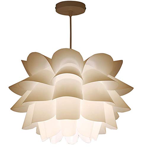 Beatie DIY Lotus Lampe avec Nuances kit, E27 Lotus Lustre Suspendus Suspension Lightshade pour Plafonniers Chambre Salon ?Blanc