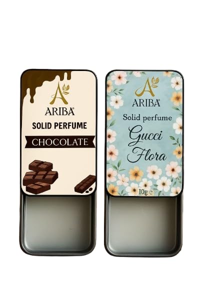 Ariba Solid Perfume Set of 2 Chocolate & Flora Fragrance Balms | Compact 10g Each | Floral & Elegant Scents in Travel-Friendly-image-36