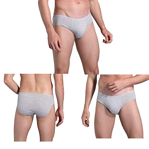 STARLY Mens Cotton Disposable Underwear Travel Panties handy Briefs for Fitness Grey (20pk)