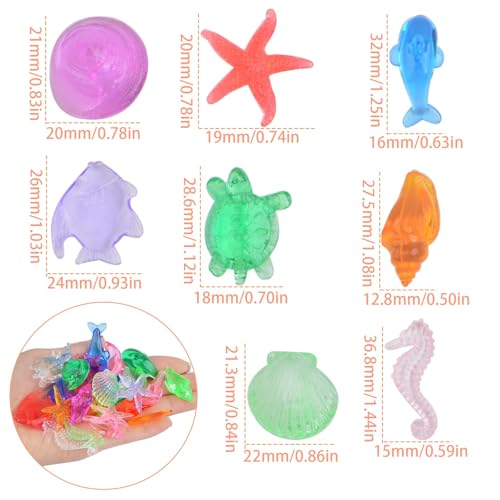 Image of 200g(About 150pcs) Mini Acrylic Ocean Animals Starfish Ornaments Plastic Seashells Under The Sea,Sea Shells for Crafting Fish Tank Potted Micro Fairy Garden Dollhouse