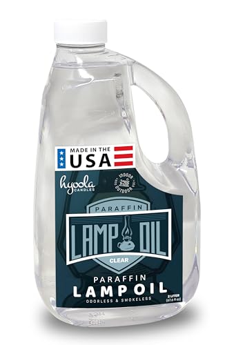 HYOOLA Liquid Paraffin Lamp Oil - Clear Smokeless Odorless Ultra Clean Burning Fuel for Indoor and Outdoor Use - Highest Purity Available - 2 Liter