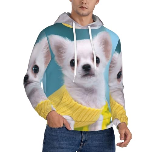 Sweat à capuche homme anti-déformation avec motif Chihuahua durable