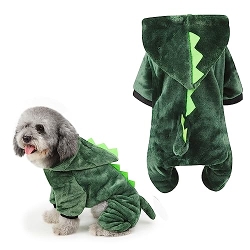 Disfraz para perro Dinosaurio talla L tela cálida