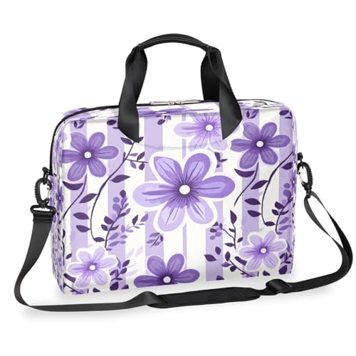 Bolso para laptop con flores moradas 16 pulgadas miniatura 1