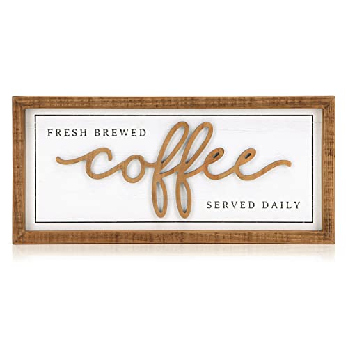 NIKKY HOME Farmhouse Coffee Signs For Bar, Vintage Wood Coffee