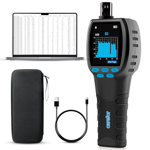 CF-60 PP Professioneller Luftqualität Messgerät mit Integrierten Datendiagrammen und Exportierbaren Berichten Tragbarer 16-in-1-Detektor für AQI CO2 TVOC HCHO PM2 5/10/1 0 Pollen usw