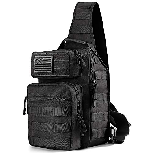 Prospo Tactical Sling Bag Outdoor Shoulder Backpack EDC Military Pack Small One Strap Daypack Cross Body for Concealed Carry
