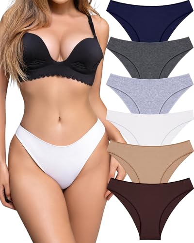 Image of UNDER THE SEA Cotton Underwear for Women 6 Pack Sexy Bikini High Cut Breathbale Cheeky Panties Underwear Womens Lingerie