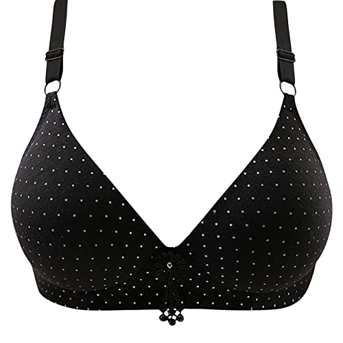 Comfortable Bras For Women Push Up Soft Everyday Padded Bra No Underwire Adjustable Straps Underwear Bras Lace Bras White Bra Black M #TOP26