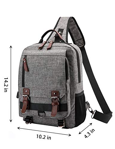 El-Fmly Messenger Crossbody Sling Boy Bag Fashion Outdoor Travel Shoulder Bag Laptop Lightweight Rucksack For Men Grey #TOP5