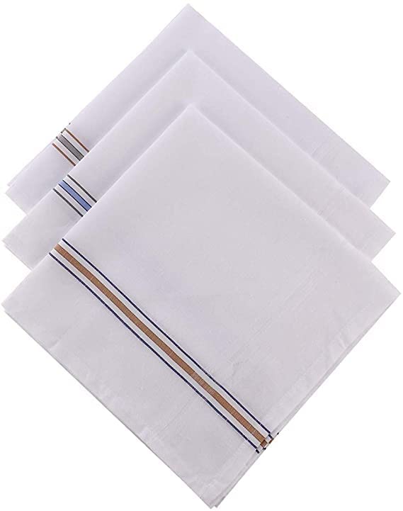 Buy ILT Retail (Pack of 3) Men's/Gents White Handkerchief, Rumal
