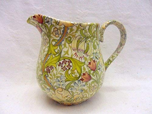 Image of William Morris Golden Lilly Bellied Cream Jug by Heron Cross Pottery.