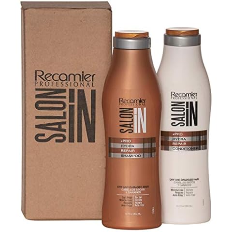 Recamier Saloon In Hydra Repair Shampoo & Conditioner Set Dry And Damaged Hair | SalonIn Cabello Secos Y Dañados Hidrata Nutre Y Repara Instantáneamente Kit 10.1Oz-300ml Cover