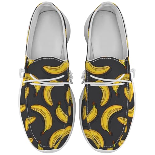 Quorax Banana Sneakers Women Men Loafers Slip-on Shoes Banana Gifts for Women Men
