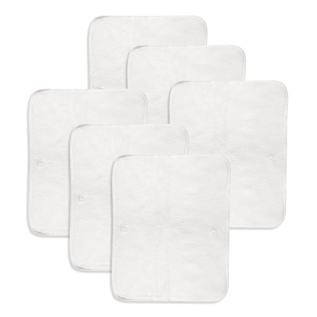 Unisex Basic Easy- Quick Drying Prefold Style Soaker For Cloth Diapers/Inserts With Dry Feel Layer On Top (Pack Of 6)
