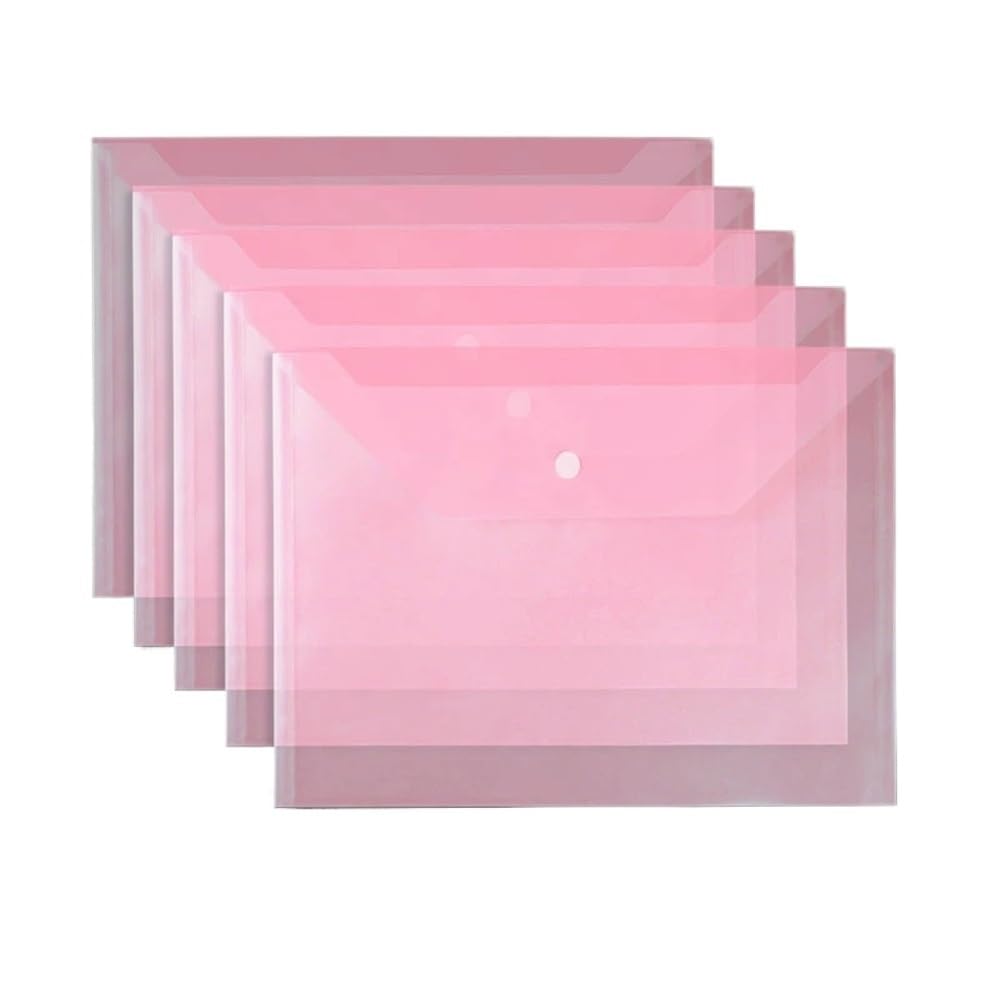 Pochette pression vestes de classement A4 rose transparent à haute résistance - 5