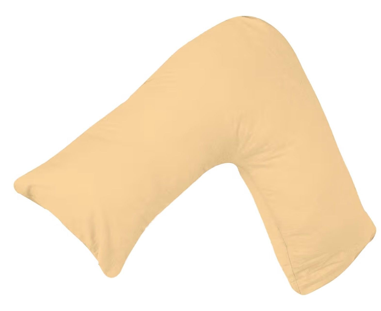 Dreamnights Latte Luxury V Shaped Pillow Nursing, Pregnency, Back Support Pillow - Orthopedic Maternity Extra Filled For Neck And Back Support With Cushion (Latte)