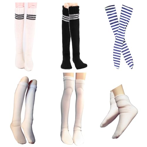 【OLYOLY】1/3 ドール (60cm) 用 ソックス 靴下 ドール服 下着 ロング 膝下 かわいい ミニチュアドール 衣装 フィギュア (03 6足セット)