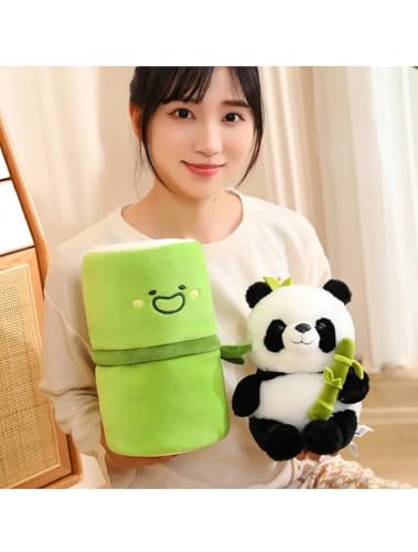 Image of Cute Panda Plush with Bamboo, Kawaii Soft Stuffed Animals Toy, Plushies Doll Gifts for Kids Girls Boys Birthday Valentine 30 CM (Panda in Bamboo)