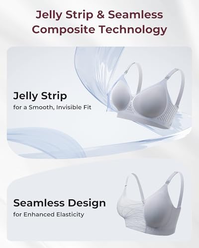 Image of Momcozy CoolFit Nursing Bras for Breastfeeding, Ultra Stretch Seamless Jelly Strip Maternity Bra, Cooling Wireless