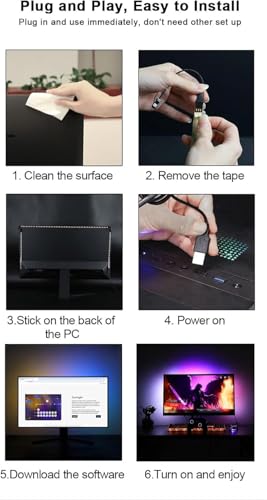 Image of Smart RGBIC Monitor Sync Backlight (Upto 40 inches Monitor Size) || Color Changing with Screen Sync Box PC Backlight || Smart LED Strip App Controlled & Music sync (Not for TV) (Only for PC Monitor)
