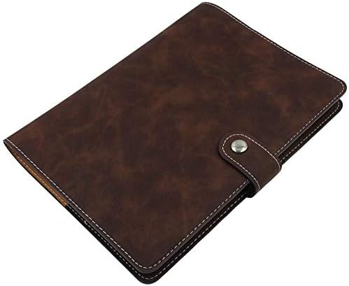 A5 PU Leather Notebook Binder, Refillable 6 Round Ring Binder Cover for A5 Filler Paper, Notebook Personal Planner Binder - Dark Brown