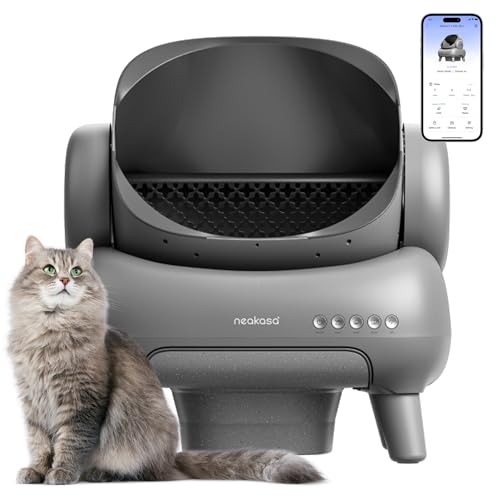 Neakasa M1 Plus Open-Top Self-Cleaning Cat Litter Box, 360° Safety Sensors, Advanced Odor & Leak Control, Automatic for Large & Multi-Cat Homes, Litter Mat & 2 Rolls Refill Bags Included