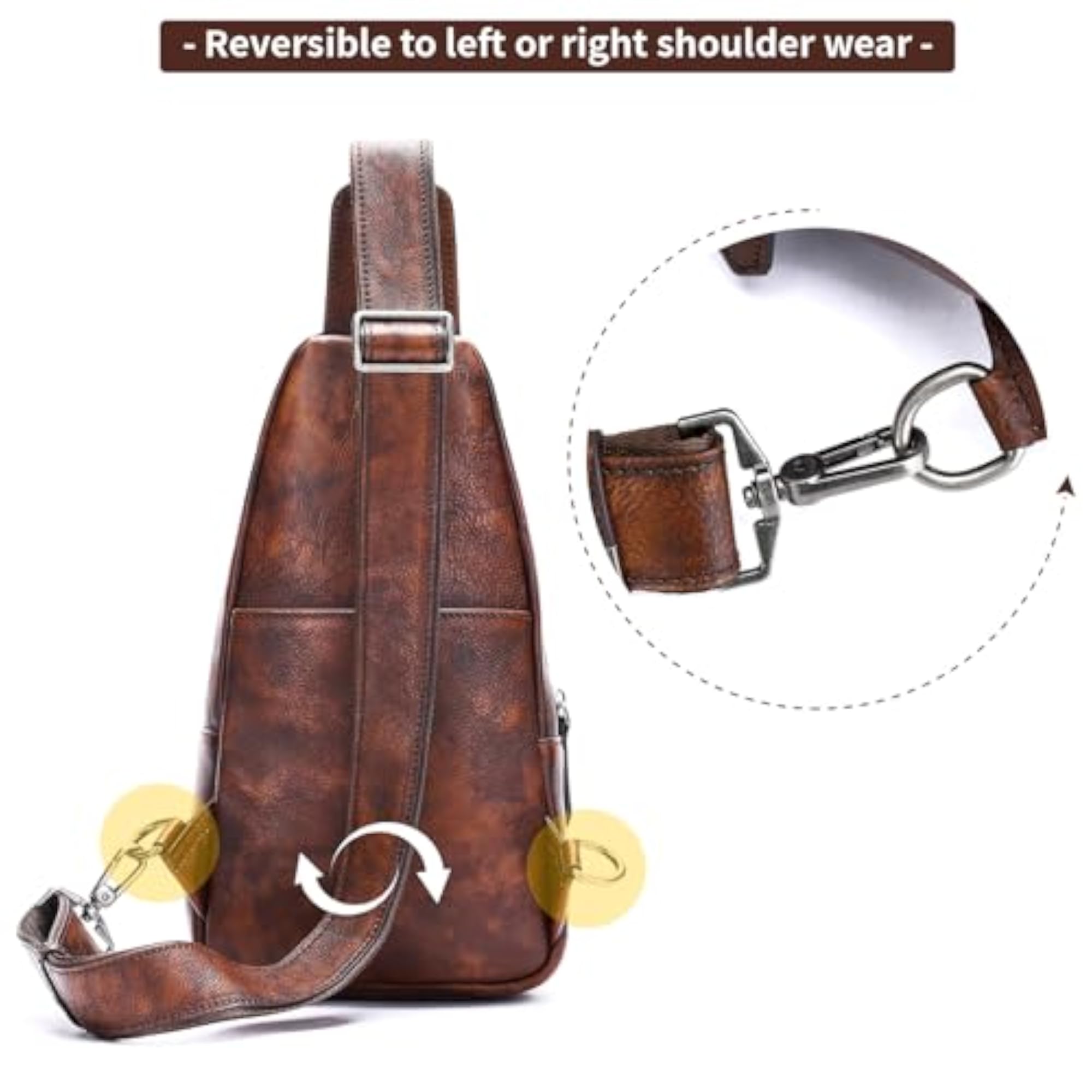 Handmade Classic Vintage Leather Crossbody Sling Bag