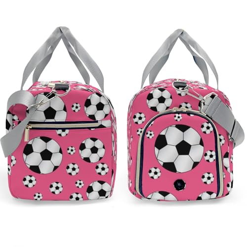 Soccer Balls Pink Personalized Duffel Bags Customized Multi-Function Travel Bag Gym Sports Bag Dance Ballet Overnight Carry On Weekend Bag3