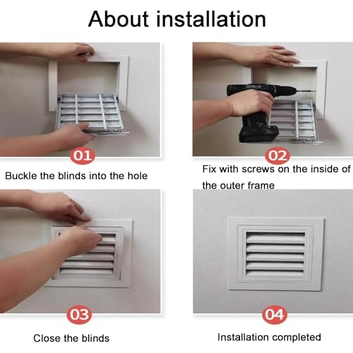 Rejilla de ventilación de aluminio con colador extraíble, puerta de ventilación con lamas para mejorar el flujo de aire en casas, áticos y paredes exteriores