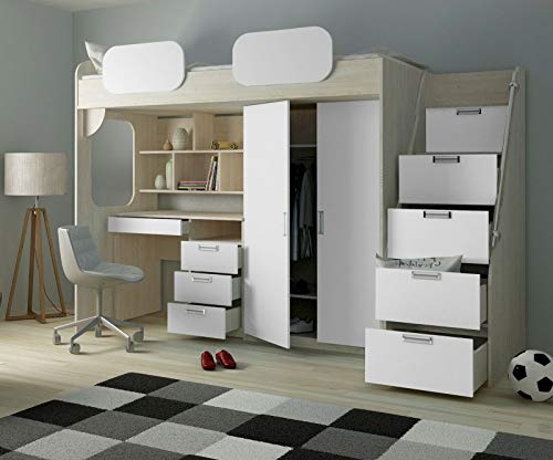 Preisvergleich Produktbild Kinder Komfort Hochbett Geko weiß