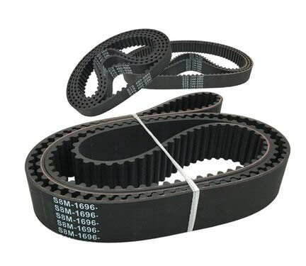 Transmission Belts S8M1128/1136/1152/1160/1168 STS Rubber Timing Belt Black 1PC - (Width: 25mm; Length: S8M-1136)