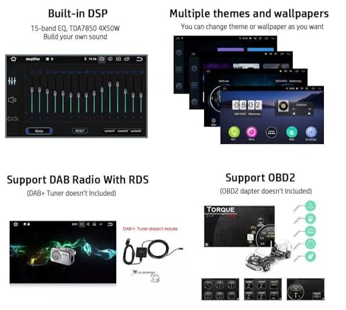Radio para auto 6.8 pulg, pantalla táctil Android 14 miniatura 6