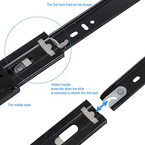 12 Inch Soft Close Drawer Slides,3 Pair Full Extension Ball Bearing Side Mount Heavy Duty Drawer Slides,100 Lb Load Capacity Runner,Black #TOP4