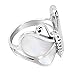 AeraVida Captivating Butterfly Motif White MOP Statement .925 Sterling Silver Ring | Statement Fashion, Promise Ring, Couple Unisex Ring | Jewelry Gift for All Occasions | Size 8