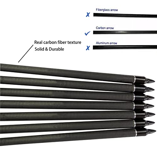 image for Zhao.Fu 29 Inch Carbon Arrow Practice Hunting Arrows Spine 400 with Re