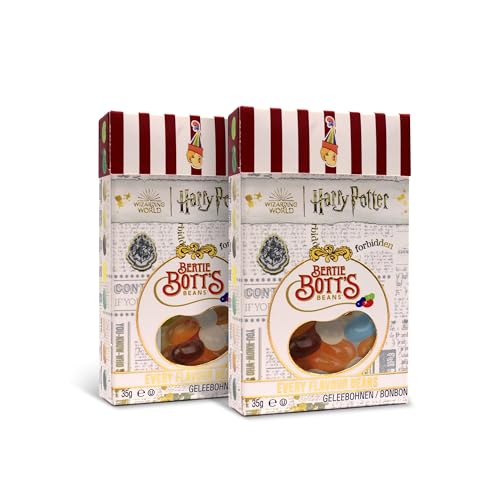 2er Set Harry Potter Bertie Botts Jelly Beans - 2x35g Geschenkboxen, authentische magische Süßigkeiten mit außergewöhnlichen Geschmacksrichtungen | Perfekt für Fans & Sammler.