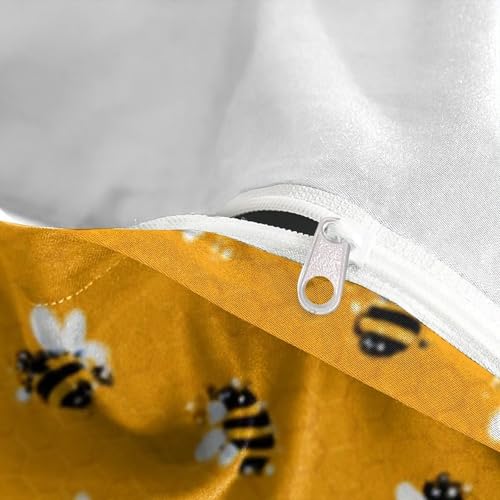Housse de couette abeille 140x200 parure lit microfibre pour ado - 8