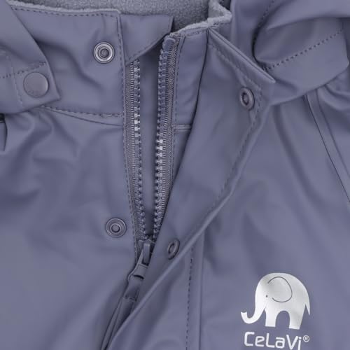 Image of CeLaVi European Kids Rain, Mud and Snow Suit for Boys Girls with Detachable Hood, Waterproof 2 Pcs Rain Set or Onepiece