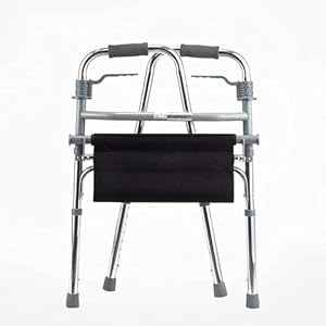 Folding Elderly Walker,Lightweight Aluminum Alloy Walking Frame Daily Living Aid with Seat and Folding Handle Transport Chair Small Gift