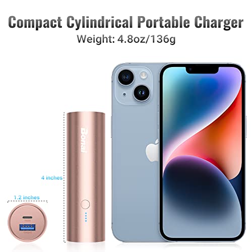 Bonai Portable Charger 5000Mah Usb C Power Bank Small Cellphone Portable Power Bank For Iphone 14 13 12 11 X Samsung Huawei (Usb A To Usb C Charging Cable Included) (Rose Gold) #TOP4