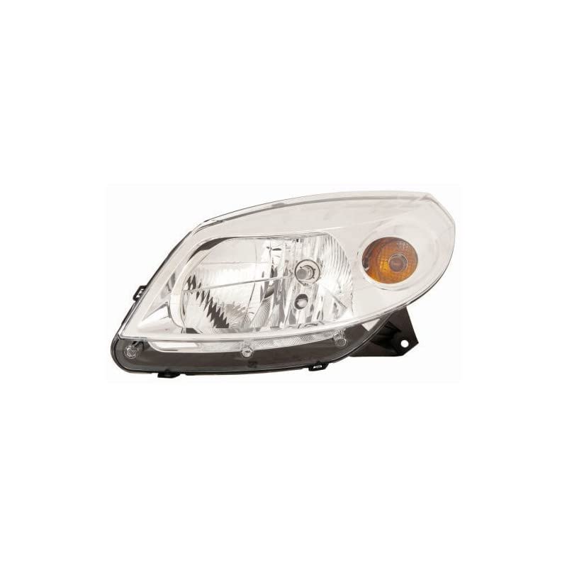 Phare avant gauche H4 chromé pour Dacia Sandero 1 de 2008 à 2012 optique de rechange