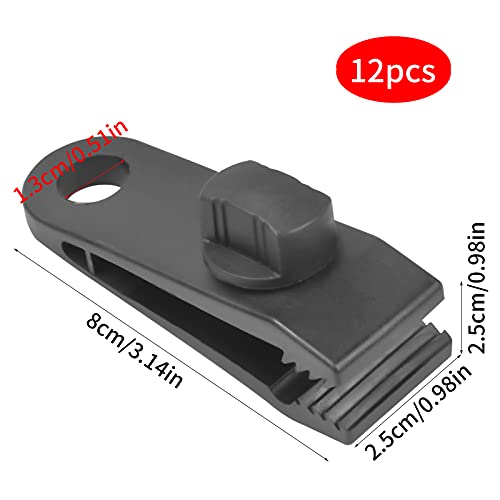 12 Stück Planenklammern Multifunktion Zeltplane Clips Markisenklemme mit 12 Stück Bungee-Seil für Zelte,Abdeckungen,Markisen,Banner, Bootfahren, Gartenarbeit, Vordächer – Bild 3